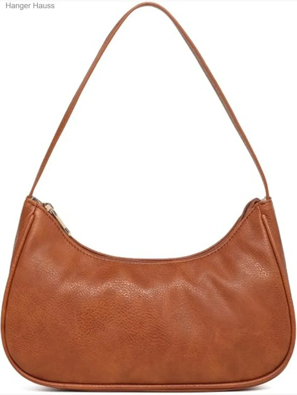 Retro Hobo Sling Tote Handbag with Zipper Closure Vegan Leather